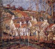Red roof house, Camille Pissarro